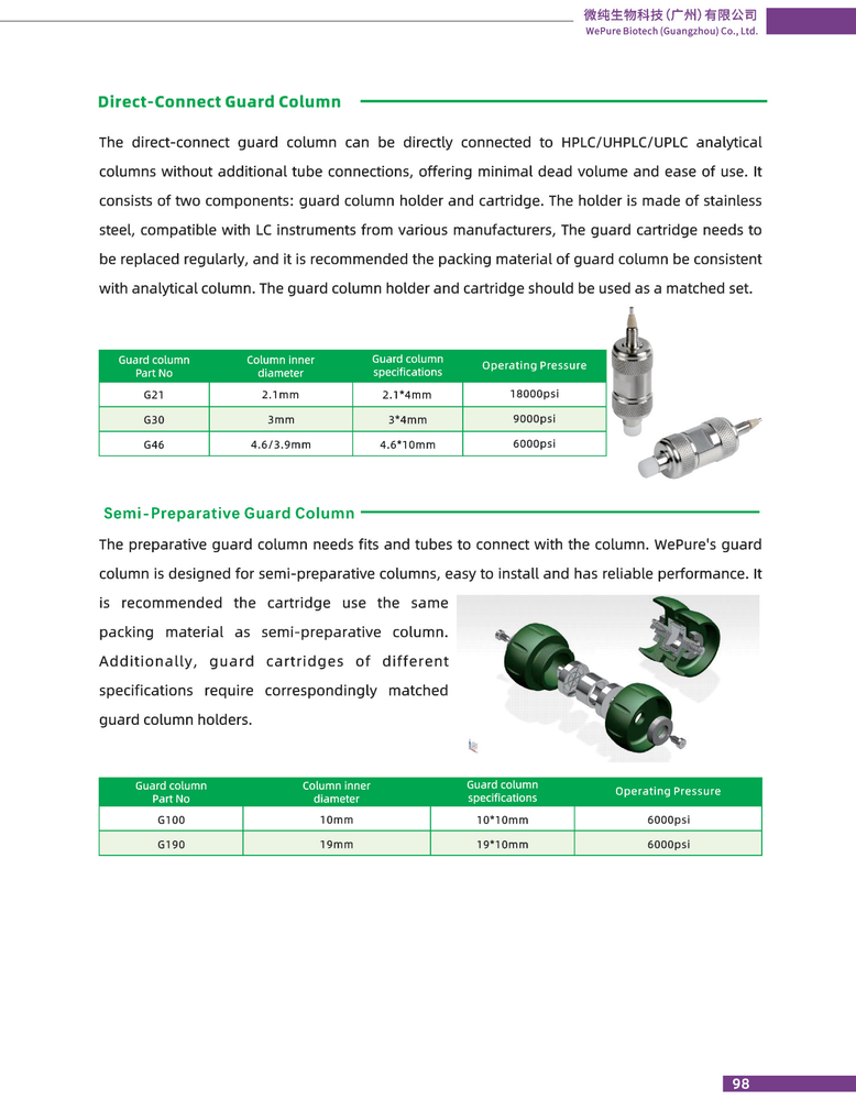 WeChromlite Guard Columns & In-line Filters