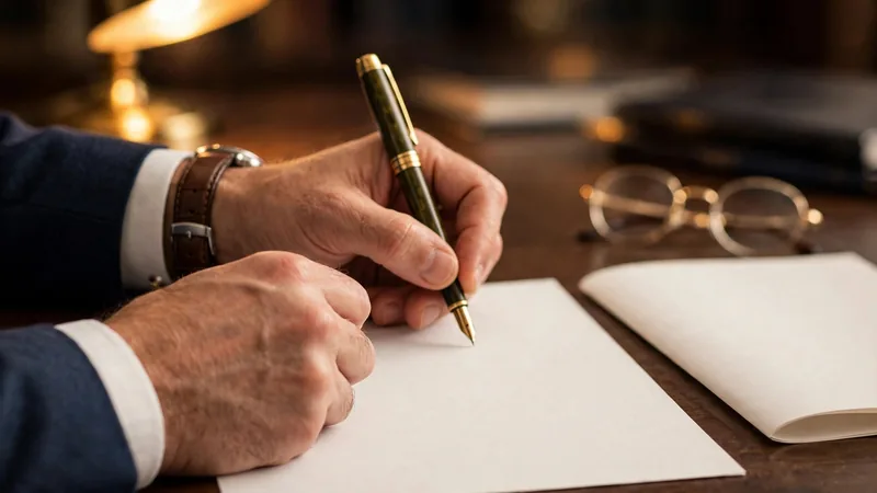 Signing a reviewed business contract